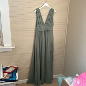Lulu’s Sage Green Bridesmaid Dress
